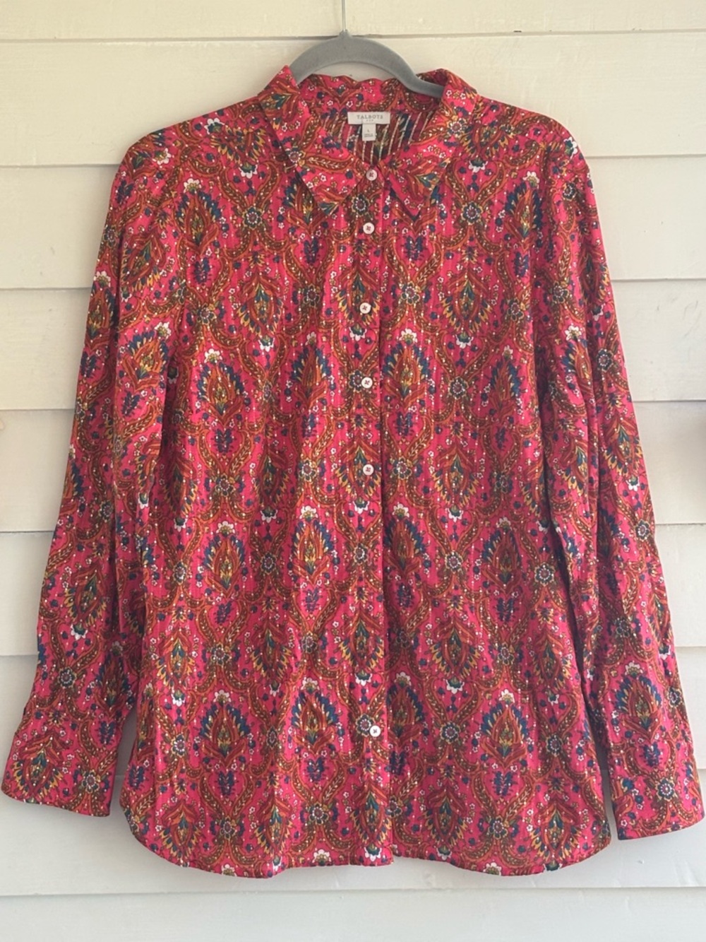 Talbots Outlet Paisley Floral Long Sleeve Button Shirt Women’s Size Large